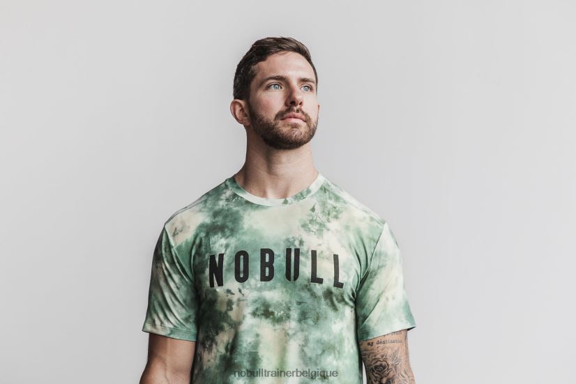 NOBULL tee-shirt homme (tie-dye) vanille & vert armée88R8PT788