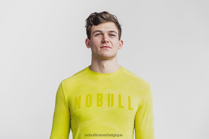 NOBULL tee-shirt à manches longues pour hommes (camouflage néon) jaune88R8PT992