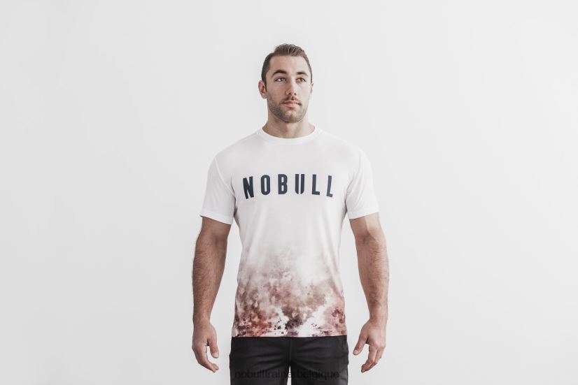NOBULL tee-shirt pour hommes (dip-dye) blanc et caramel88R8PT1123