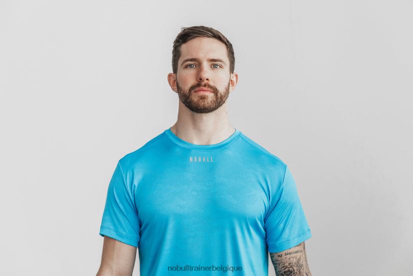 NOBULL tee-shirt texturé léger pour hommes (camouflage néon) bleu88R8PT1009
